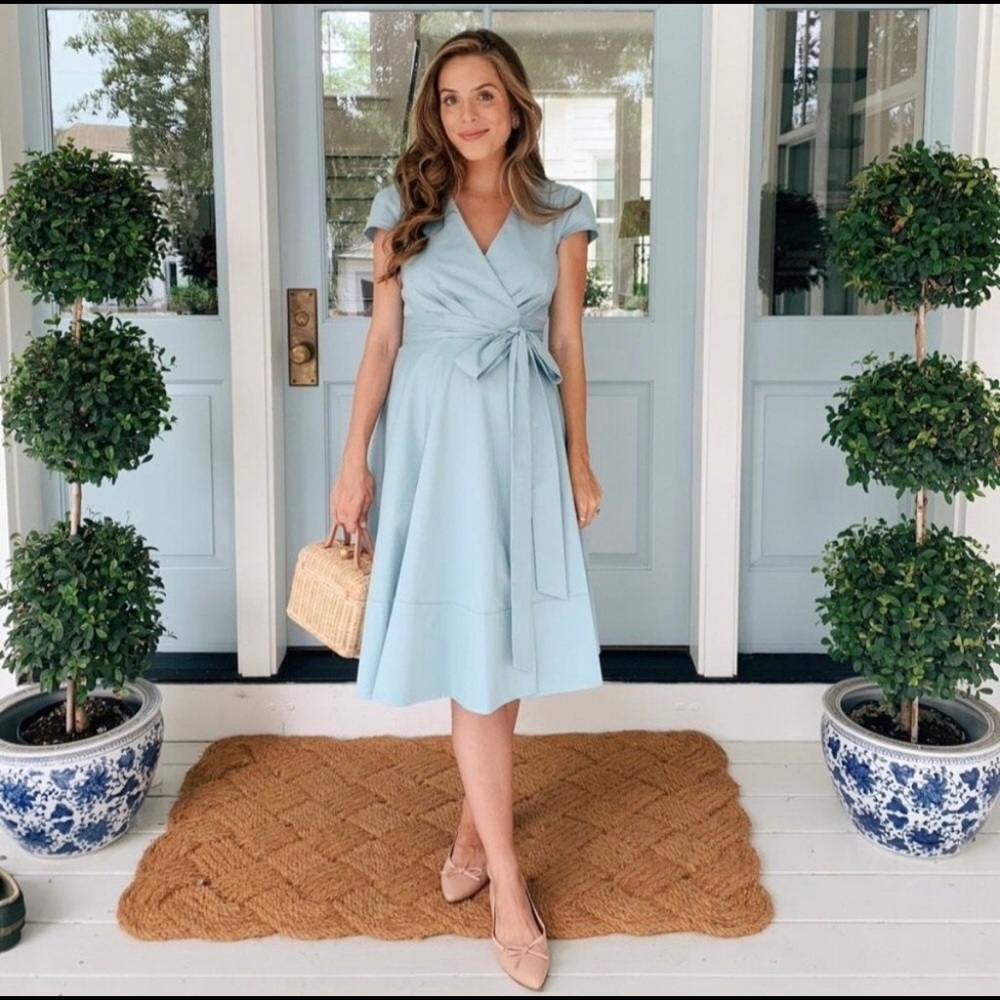Gal Meets Glam Addison Blue Wrap Dress